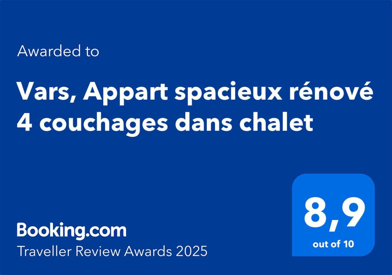 Vars, Appart Spacieux Renove 4 Couchages Dans Chalet 瓦尔 外观 照片